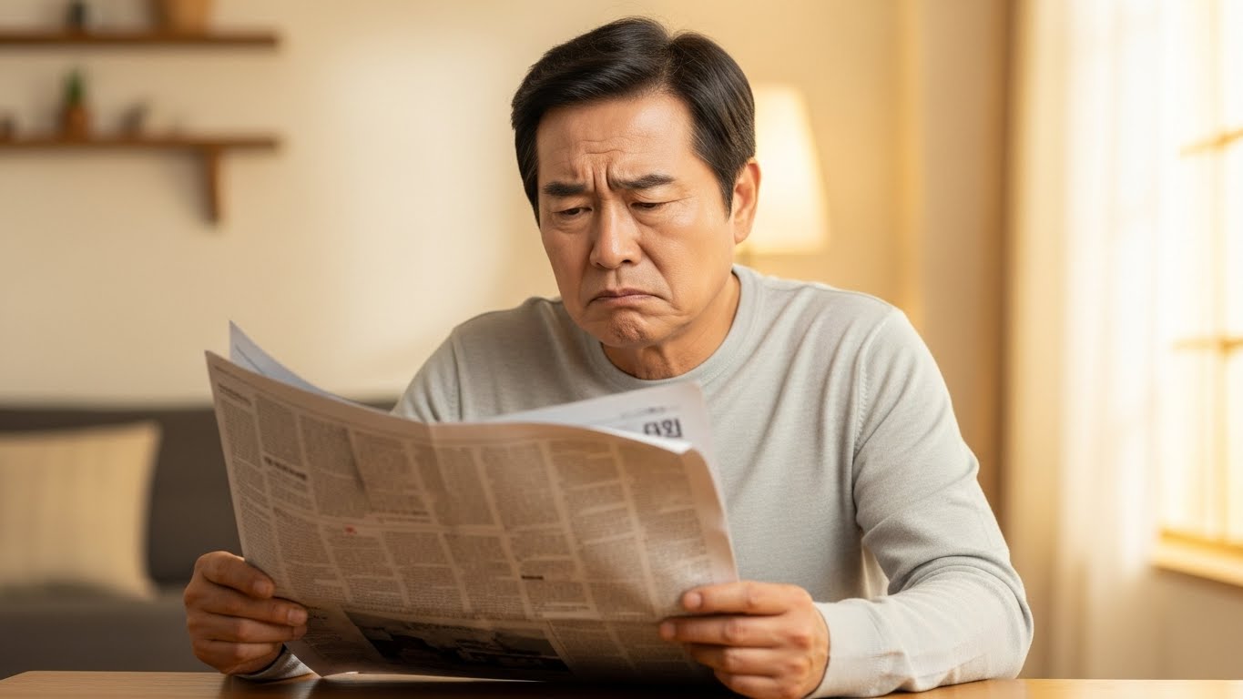 안개가 낀 듯 뿌옇게 보이는 중장년층의 모습