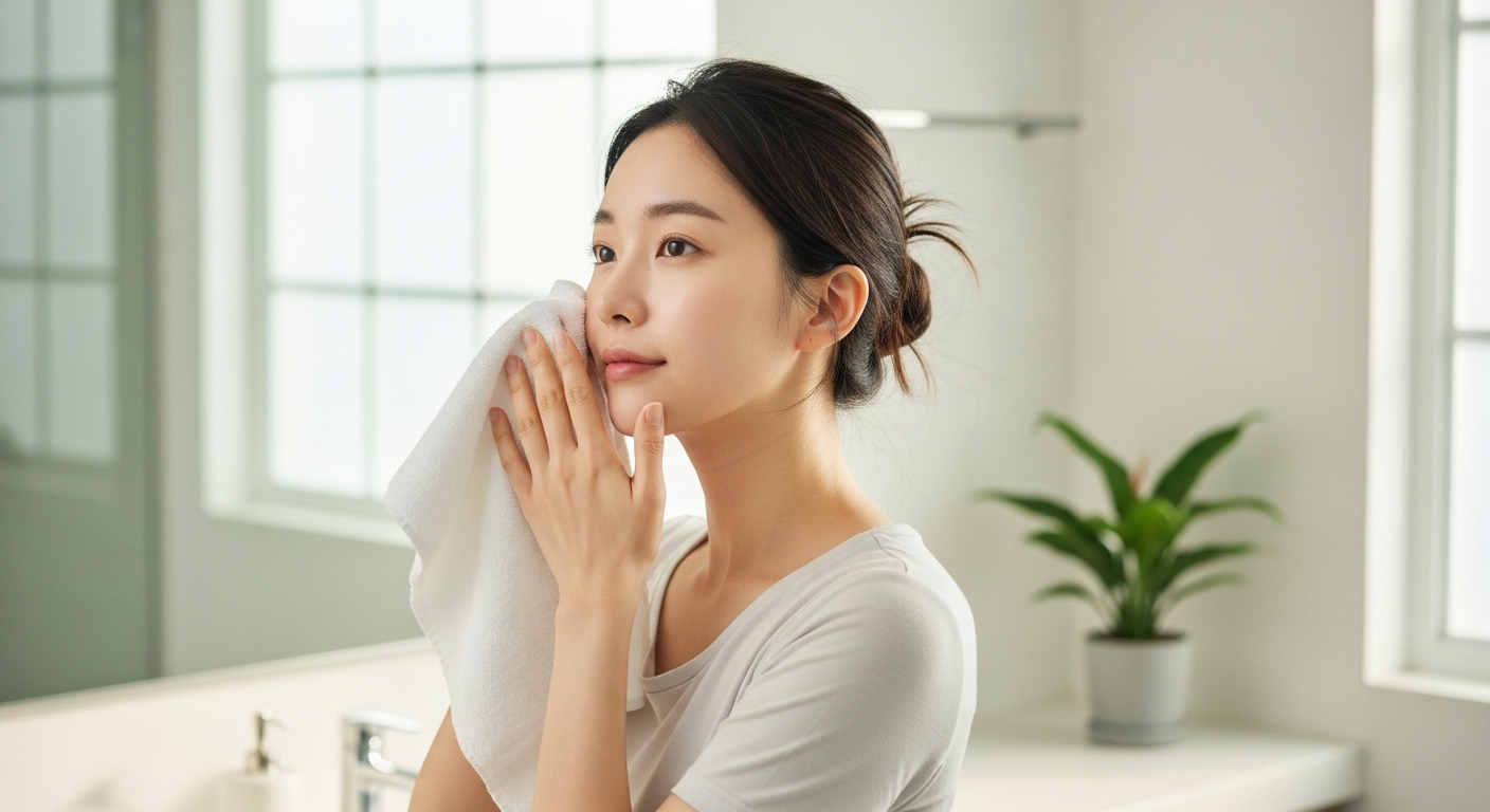 [눈 위에 쿨팩을 올리고 냉찜질을 하며 휴식을 취하는 모습]