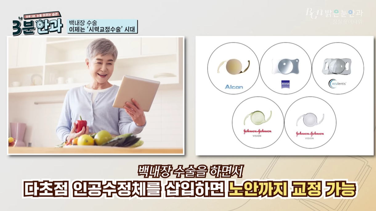 정확한 노안수술 계획 수립을 위해 첨단 장비로 눈의 다각도 데이터를 분석하는 과정