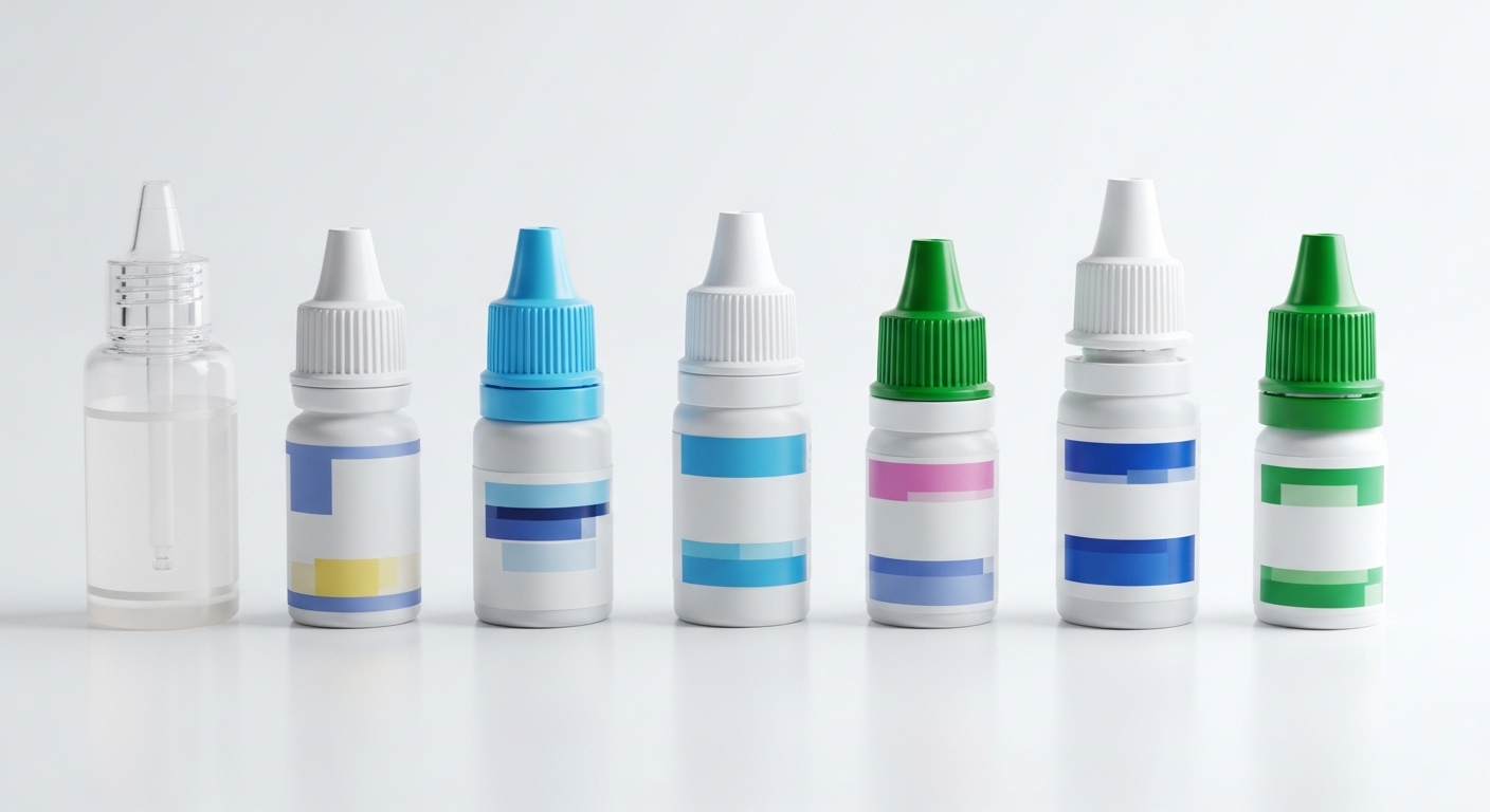 눈 건강을 위해 권장되는 무방부제 일회용 인공눈물과 다회용 방부제 제품의 비교 이미지