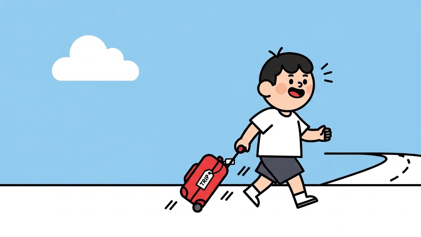 비행기를 타고 여행을 떠나는 모습과 라식 수술 후 눈 건강을 꼼꼼히 안내하는 BGN밝은눈안과 잠실점 검안사