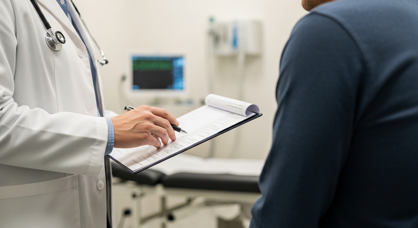 BGN밝은눈안과 잠실롯데타워점에서 노안 상담을 진행 중인 검안사와 환자